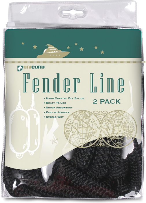 Fender Line, BB, 3/8" x 6', Hunter Green 600076 - Unicord Fender Line - MarineEngine.com