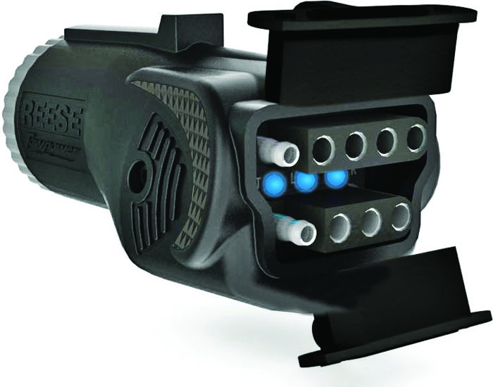 7-Way Blade to 4 or 5 Flat w/LED Circuit Tester 78118 - Wesbar Corporation Trailer Wiring and Lighting - MarineEngine.com