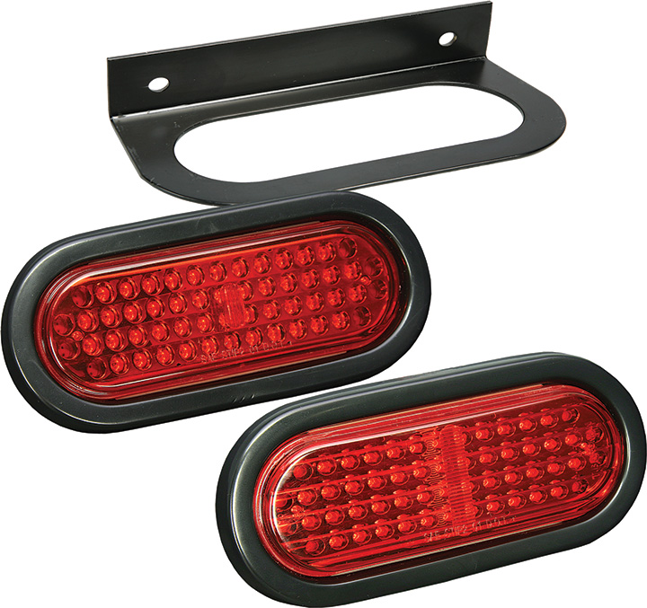 Red Stop/Tail/Turn Light Only, Horizontal Mount 401584 - Wesbar Corporation Trailer Wiring and Lighting - MarineEngine.com