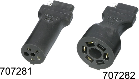 6-Way Round Pin to 4-Way Flat 707281 - Wesbar Corporation Trailer Wiring and Lighting - MarineEngine.com