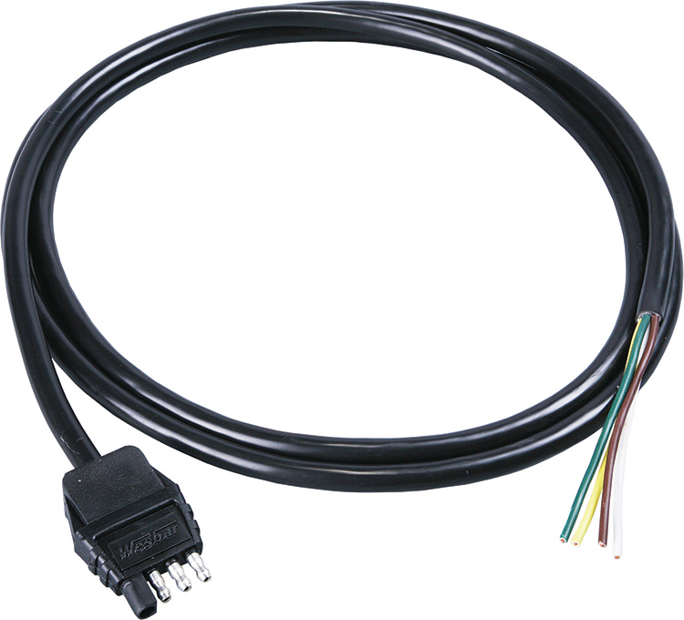 4-Way Flat Trailer End w/Jacketed Cable, 4' 787264 - Wesbar Corporation Trailer Wiring and Lighting - MarineEngine.com