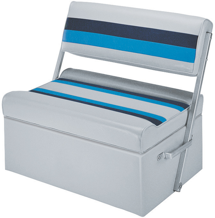 Flip Flop Seat, Light Grey/Navy/Blue 8WD125FF-1011 - Wise Co Pontoon Furniture - MarineEngine.com