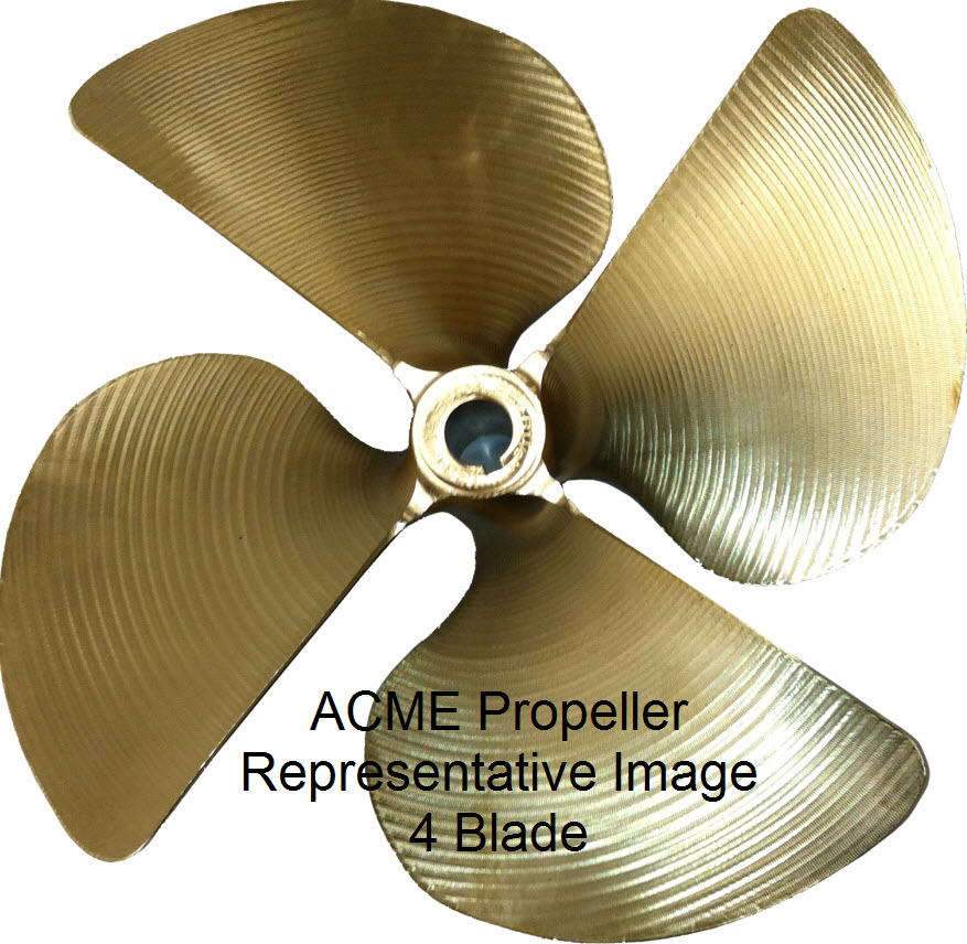 RH 11/8" Bore, 4Blade, 13.25D x 16P, 0.105 Cup 644 Acme Propellers