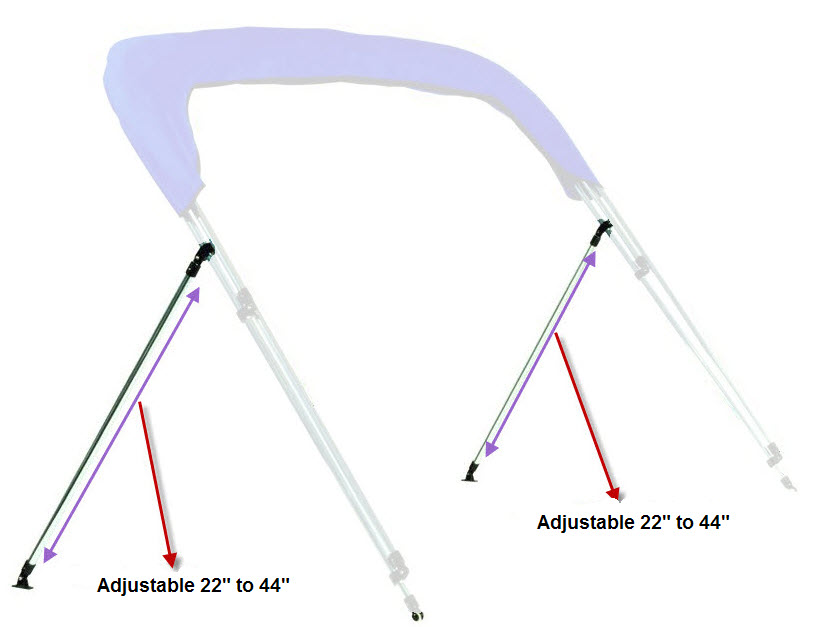 Adjustable Brace Kit, 22" - 44" 62014 - Carver Industries Bimini Tops - MarineEngine.com