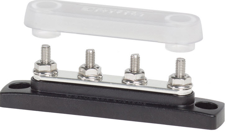 MiniBus, 4 x lb.10-32 Stud Terminal w/Cover 2315 - Blue Sea System Battery Accessories - MarineEngine.com