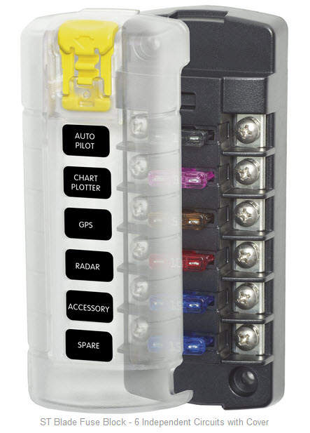 Fuse Block ATO/ATC 6 Circuit 5035 - Blue Sea System Fuses and Fuse Holders - MarineEngine.com