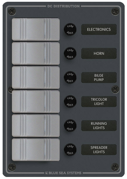 Fuse Panel, 6-Position 8053 - Blue Sea System Battery Accessories - MarineEngine.com