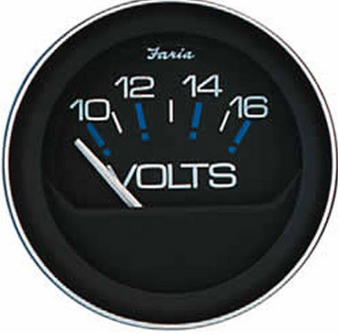 Voltmeter, 10-16 Volt 13010 - Faria Marine Instruments Gauges and Compasses - MarineEngine.com