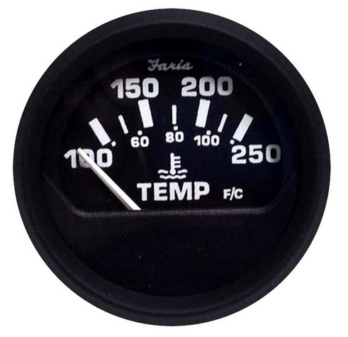 Water Temp, 100-250°F 12812 - Faria Marine Instruments Gauges and Compasses - MarineEngine.com