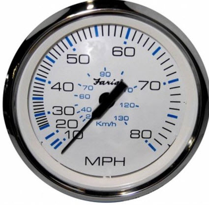 Speedometer, 80 MPH, 4", Sender Required 33819 - Faria Marine Instruments Gauges and Compasses - MarineEngine.com