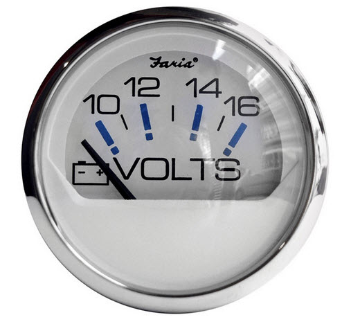 Voltmeter, 10-16 VDC 13805 - Faria Marine Instruments Gauges and Compasses - MarineEngine.com