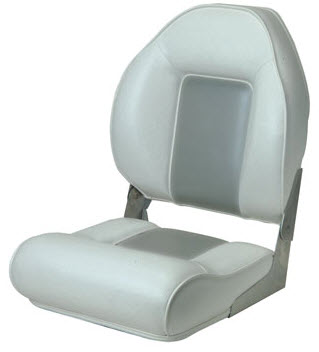 Citation High Back Seat, White/Gray 48691-01 - Garelick Manufacturing Fishing Seats - MarineEngine.com
