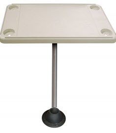 Ivory Table Kit, Rectangular, 28" x 16", Surface Mount DSH-KS - JIF Marine Deck Chairs and Tables - MarineEngine.com