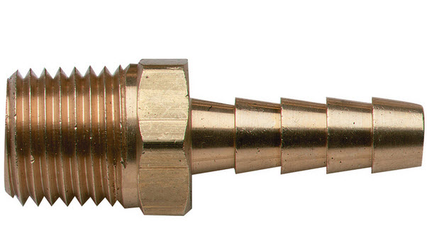 1/8 NPT x 5/16" Brass Barb, Male 033432-10 - Moeller Manufacturing Co Fuel Fittings Fills and Vents - MarineEngine.com