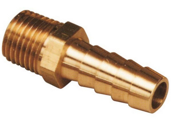 1/4 NPT x 5/16" Brass Barb, Male 033430-10 - Moeller Manufacturing Co Fuel Fittings Fills and Vents - MarineEngine.com