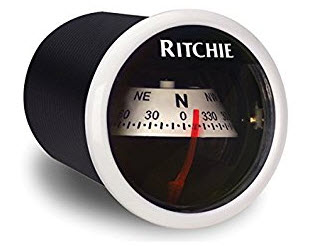 Compass, White/White X-21WW - E S Ritchie & Son Gauges and Compasses - MarineEngine.com