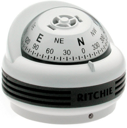 Trek Compass, White TR-33W-CLM - E S Ritchie & Son Gauges and Compasses - MarineEngine.com
