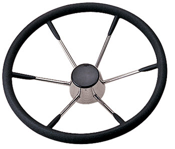 5-Spoke 15" Wheel, Foam Covered, 25°, Black Cap 230217 - SeaDog Line Steering Wheels - MarineEngine.com