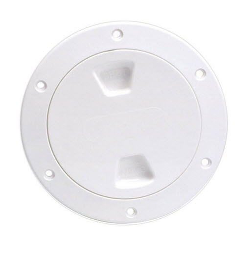 Deck Plate, 4", White, Screw-In 337140-1 - SeaDog Line Deck Cabin Hardware - MarineEngine.com
