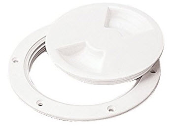 Deck Plate, 5", White, Screw-In 337150-1 - SeaDog Line Deck Cabin Hardware - MarineEngine.com