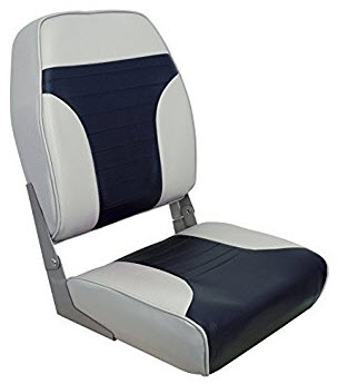 High Back Folding Chair, Gray/Blue 1040661 - Springfield Marine Fishing Seats - MarineEngine.com