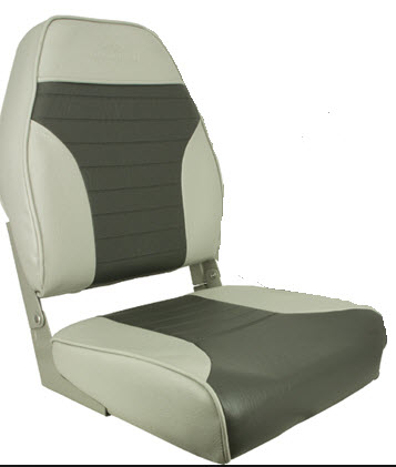 High Back Folding Chair, Gray/Charcoal 1040663 - Springfield Marine Fishing Seats - MarineEngine.com