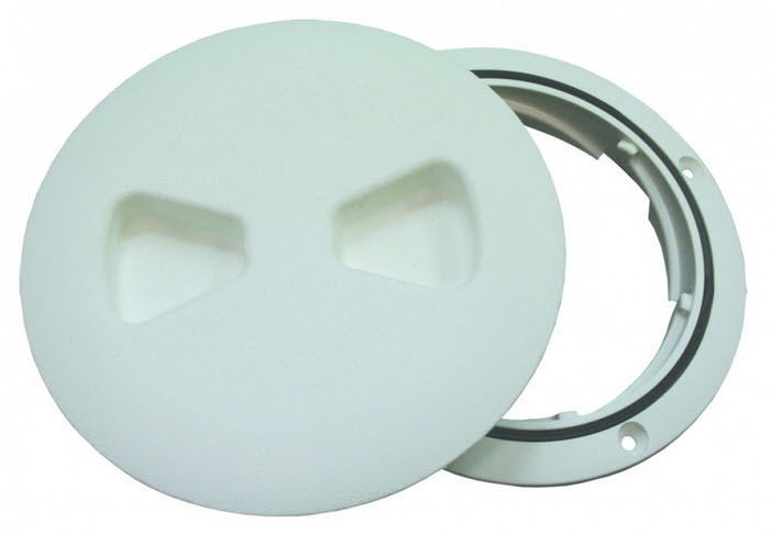 Deck Plate, 8", White, Screw-In DPS-8-2-DP - T-H Marine Supplies Deck Cabin Hardware - MarineEngine.com
