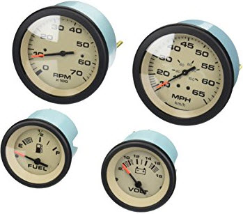 Sahara 4-Gauge Set, (Speed,Tach,Fuel,Volt) 65481P - SeaStar Solutions Teleflex Marine Gauges and Compasses - MarineEngine.com