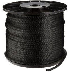 Rope, SB, 3/8" x 500', Black - Unicord General Rope - MarineEngine.com