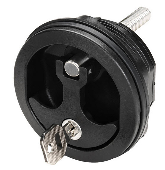 Compression Handle, Locking, Black Handle 3726BC - Whitecap Deck Cabin Hardware - MarineEngine.com