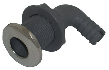 Thru Hull, S.S./Nylon 90°, 1-1/8" S-3810 - Whitecap Through Hull - MarineEngine.com