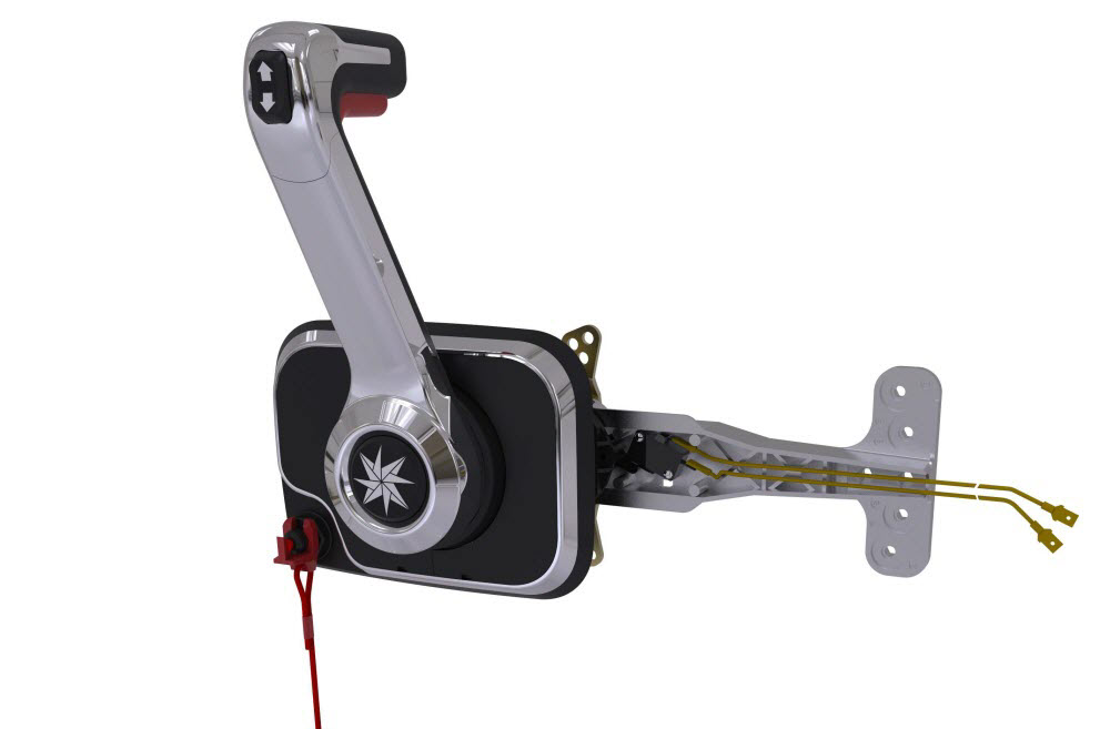 Side Mnt. Control, Chrome, w/Engine/Trim Switch CHX8051P - SeaStar Solutions Teleflex Marine Control Box - MarineEngine.com