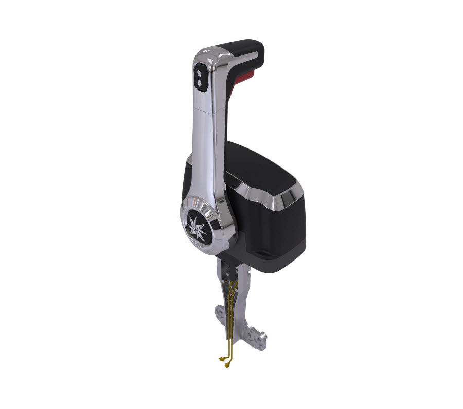 Top Mnt. Control, Chrome, w/Trim Switch CHX8151P - SeaStar Solutions Teleflex Marine Control Box - MarineEngine.com