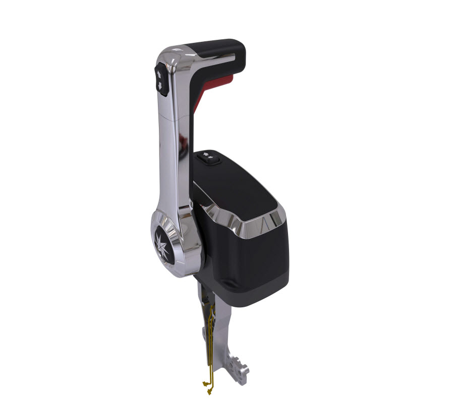 Top Mnt. Control, Chrome, w/Trim/Tilt Switch CHX8152P - SeaStar Solutions Teleflex Marine Control Box - MarineEngine.com