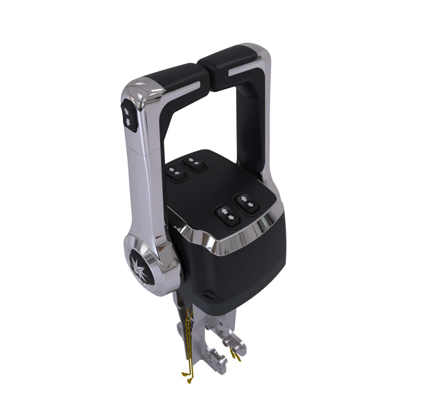 Dual Top Mnt. Control, Chrome, w/Trim/Tilt Switch CHX8242P - SeaStar Solutions Teleflex Marine Control Box - MarineEngine.com