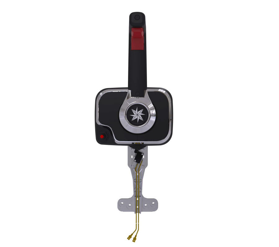 Center Console Control, Chrome, w/Engine/Trim Switch CHX8351P - SeaStar Solutions Teleflex Marine Control Box - MarineEngine.com