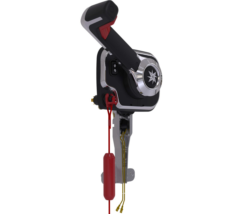 Center Console Control, Chrome, w/Engine/Trim/Tilt Switch CHX8352P - SeaStar Solutions Teleflex Marine Control Box - MarineEngine.com