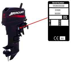 Find Mercury serial number name plate