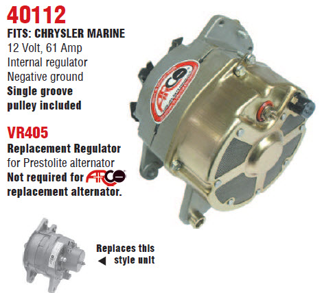 Arco Marine 40112 - Alternators, Remanufactured, Chrysler