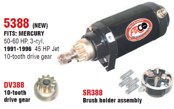 Arco Marine 5388 - Outboard Starter, Mercury, 50-60HP, 7 inch, See detail page for more info