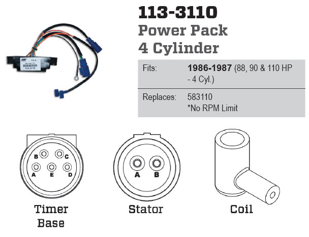 CDI Electronics 113-3110 - Power Pack CD4, 583110