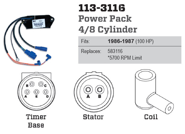 CDI Electronics 113-3116 - Power Pack CD4 (comm), 583116