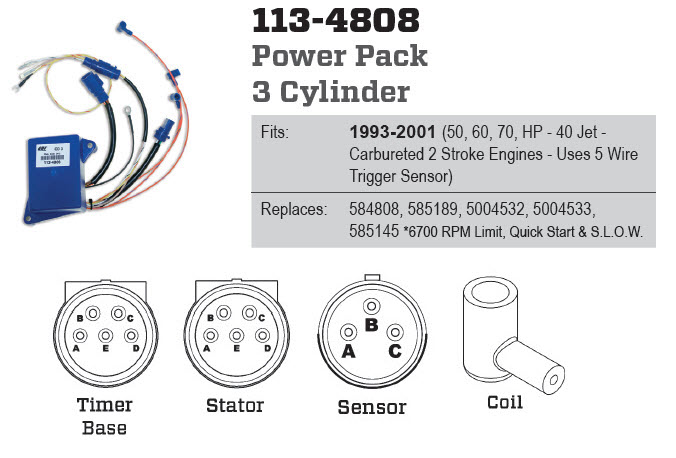 CDI Electronics 113-4808 - Power Pack CD3AL, 5004532