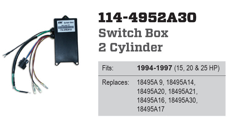 CDI Electronics 114-4952A30 - Mercury Switch Box (2 Cylinder)