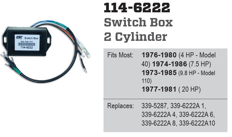CDI Electronics 114-6222 - Switch Box, 339-5787, 6222A10