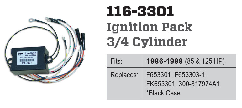 CDI Electronics 116-3301 - CD Module Black Fork Terminal 300-F817974A