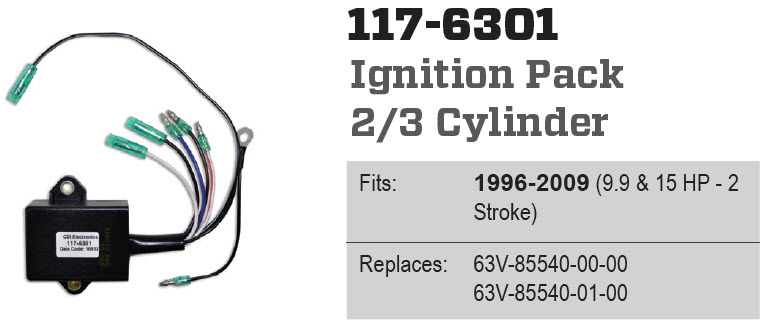 CDI Electronics 117-6301 - Yamaha Ignition Pack - 2/3 Cylinder