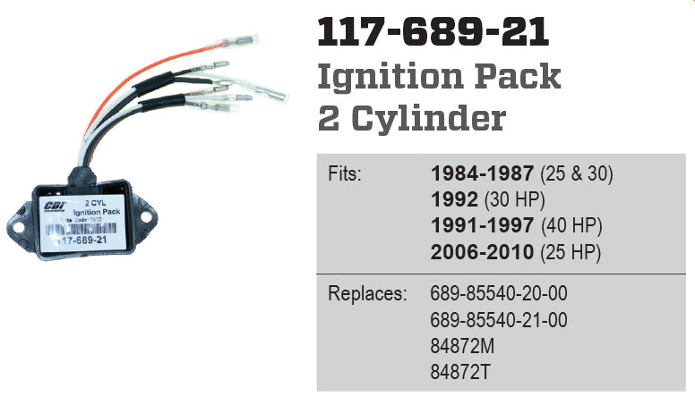 CDI Electronics 117-689-21 - Yamaha Ignition Pack (2 Cylinder)