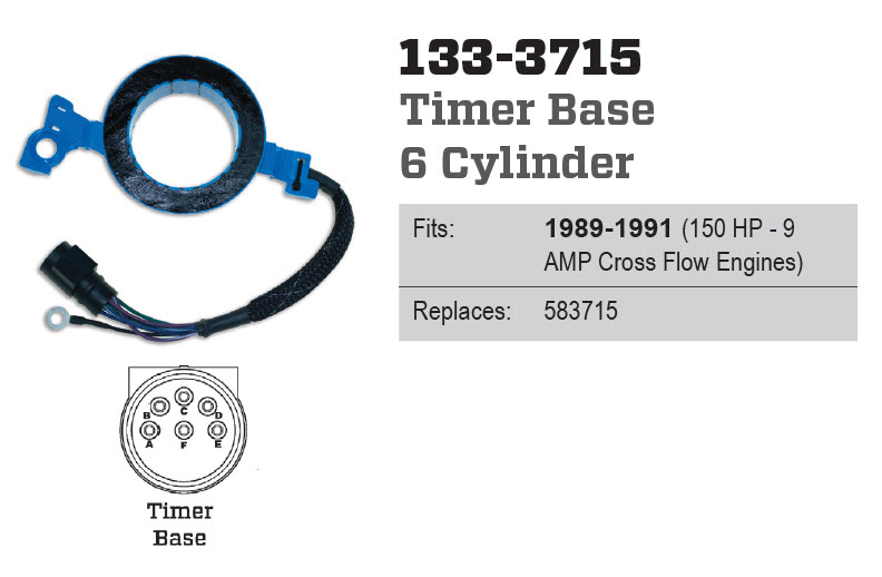 CDI Electronics 133-3715 - OMC Timer Base - 6 Cylinder