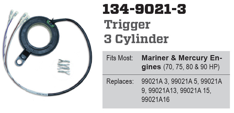 CDI Electronics 134-9021-3 - Trigger, 3 Cylinder, 99021A3, 13, 16